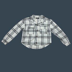 Jolie & Joy Womens Medium Plaid Fleece Button-Up‎ Cottagecore Cabincore Ranch